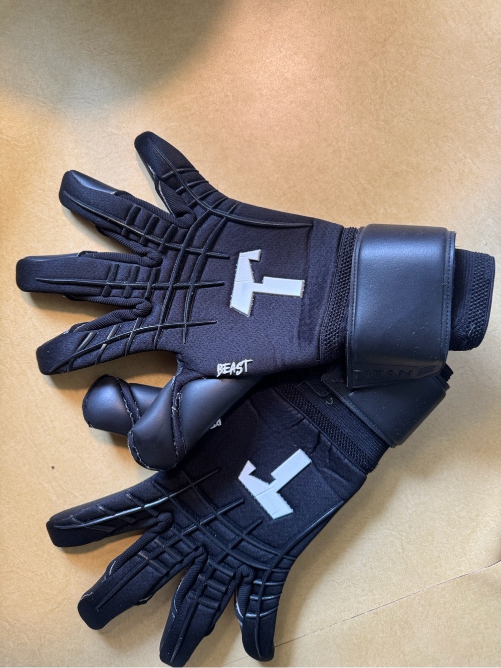 Titan Black Goalkeeper Gloves with White Logo